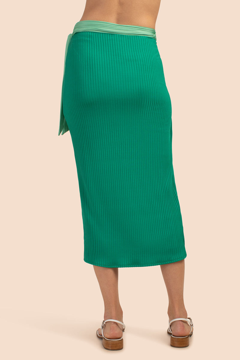 OLYMPIA RIB WRAP SKIRT in VIRIDIS additional image 1