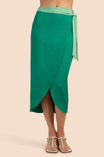 OLYMPIA RIB WRAP SKIRT in VIRIDIS