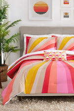 SUNBURST KING DUVET 3-PIECE SET in DARK PINK PINK