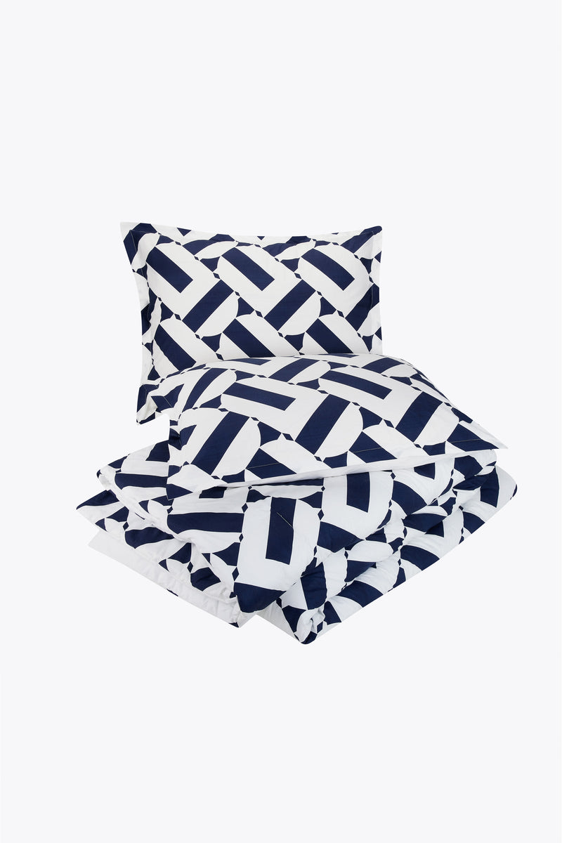 GEO KING DUVET 3-PIECE SET in NAVY additional image 2