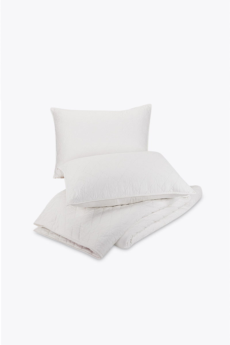 DREAM WEAVER FULL/QUEEN COVERLET 3-PIECE SET in WHITE additional image 2