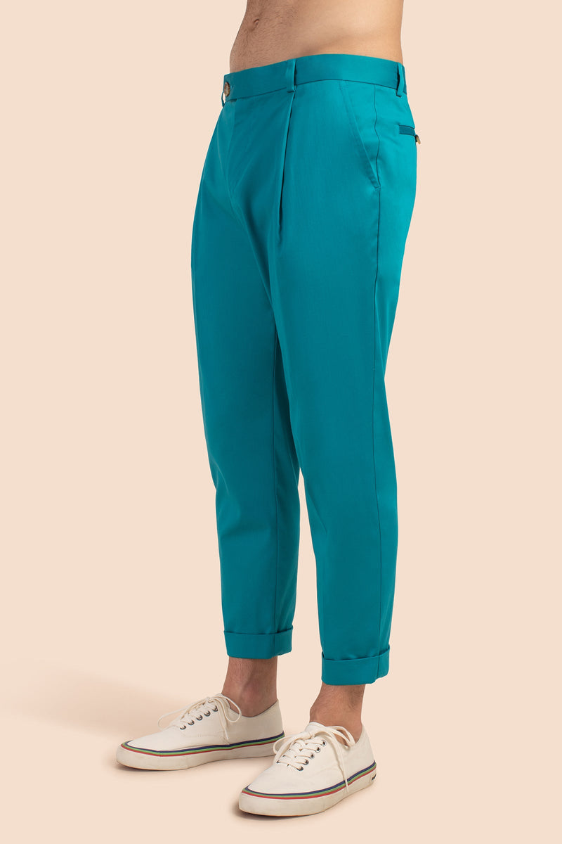 BAILEY PLEATED TROUSER in MOSAIC BLUE additional image 1
