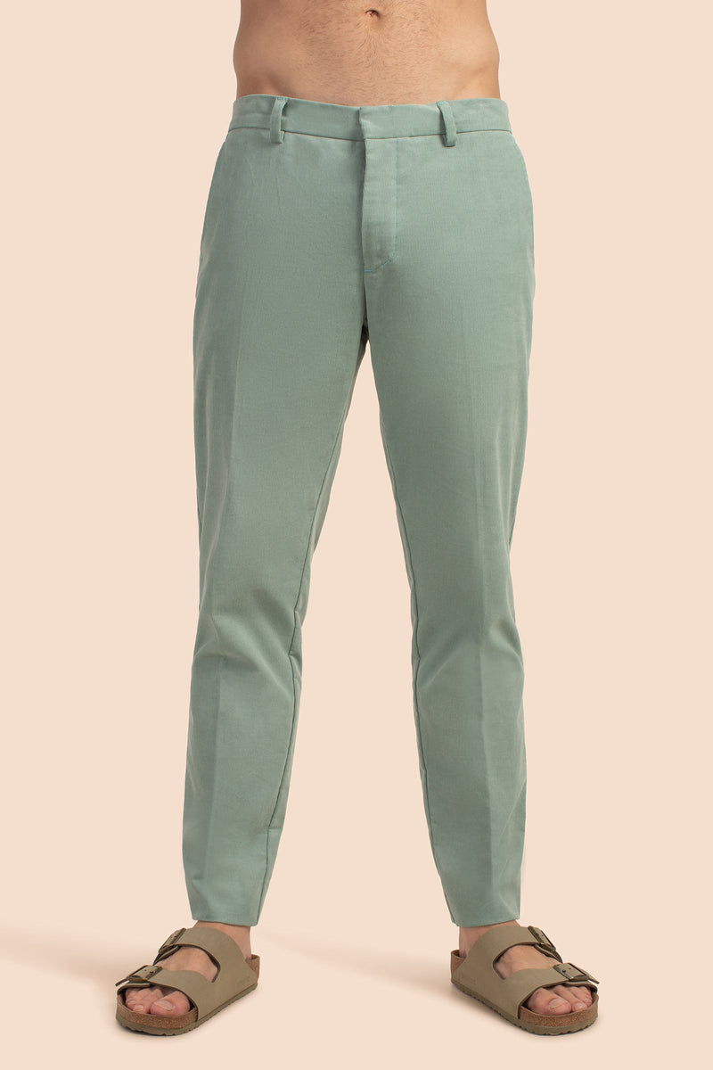 NATE SLIM TROUSER in SEAFOAM GREEN