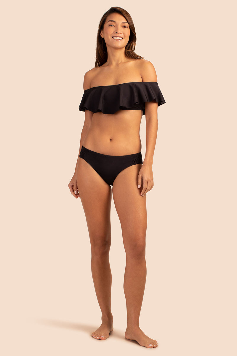 MONACO SOLIDS TAB-SIDE SWIM BOTTOM in BLACK additional image 5