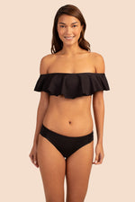 MONACO SOLIDS OFF THE SHOULDER ONE PIECE in BLACK