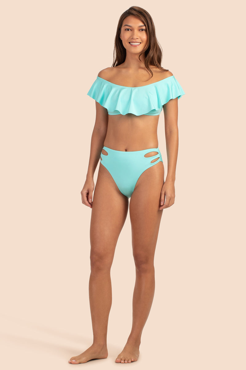 MONACO SOLIDS HIGH WAIST SWIM BOTTOM in SKY additional image 6