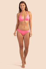 MONACO SOLIDS HALTER SWIM TOP in GERANIUM PINK additional image 2