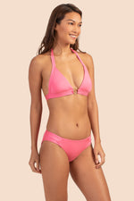 MONACO SOLIDS HALTER SWIM TOP in GERANIUM PINK additional image 3