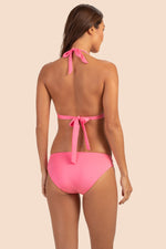 MONACO SOLIDS HALTER SWIM TOP in GERANIUM PINK additional image 1