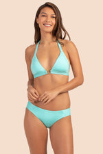 MONACO SOLIDS HALTER SWIM TOP in SKY additional image 4