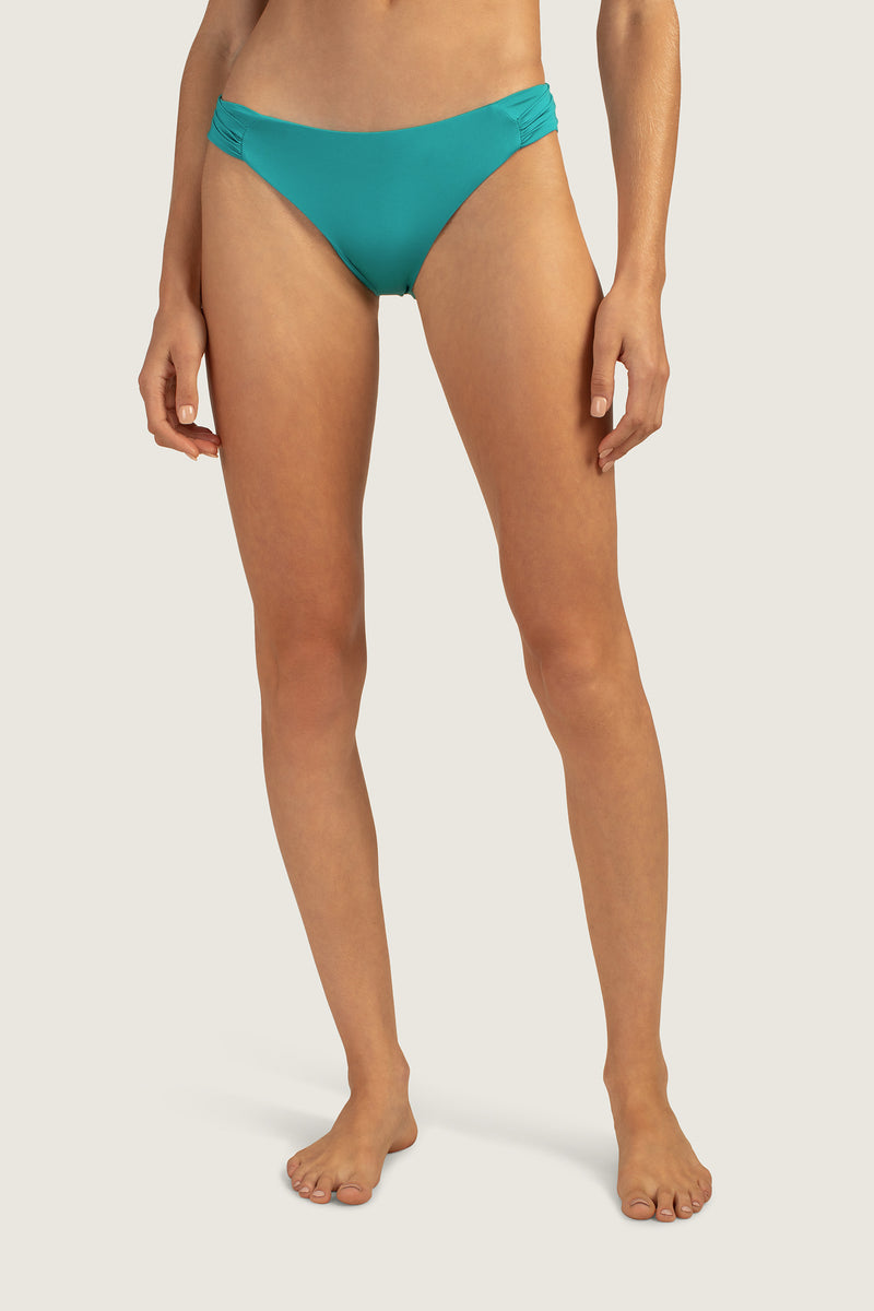 MONACO SOLIDS TAB-SIDE SWIM BOTTOM in CERAMIC BLUE