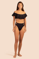MONACO SOLIDS HIGH WAIST SWIM BOTTOM in BLACK additional image 2
