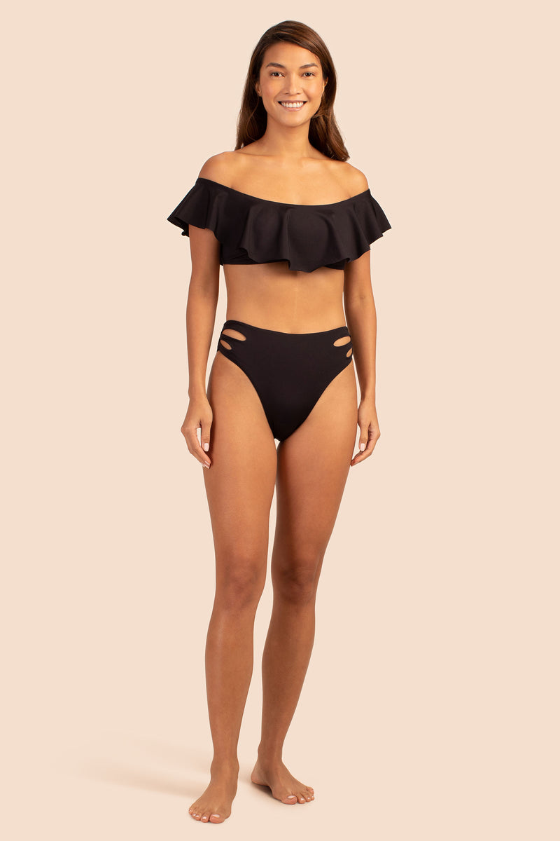 MONACO SOLIDS HIGH WAIST SWIM BOTTOM in BLACK additional image 2