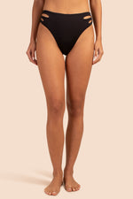 MONACO SOLIDS HIGH WAIST SWIM BOTTOM in BLACK
