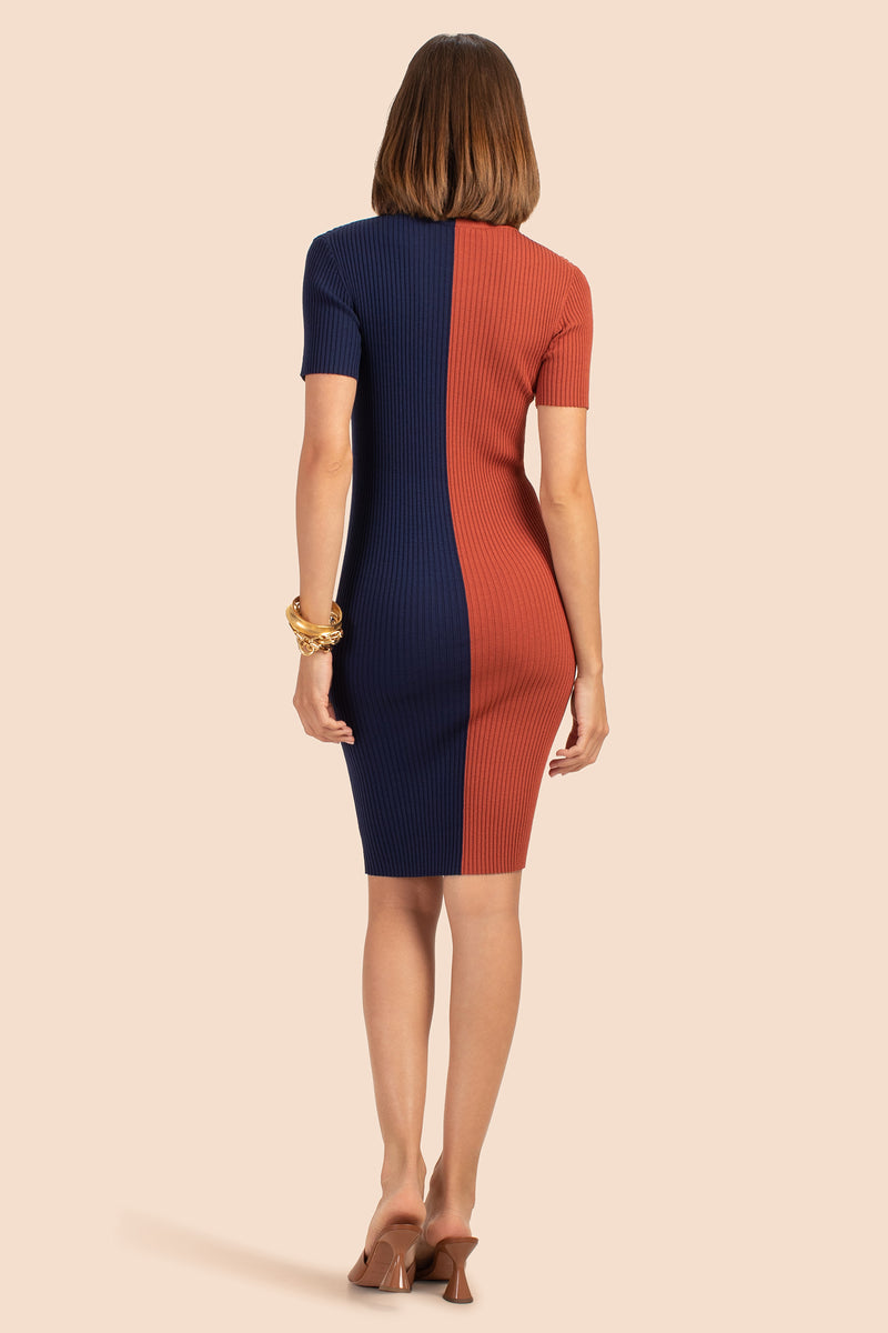 VIVIKA DRESS in CINNAMON/INDIGO additional image 1