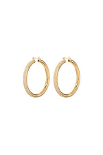 LUV AJ PAVE STRIPE AMALFI HOOP in GOLD additional image 1