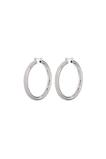 LUV AJ PAVE STRIPE AMALFI HOOP in SILVER GREY