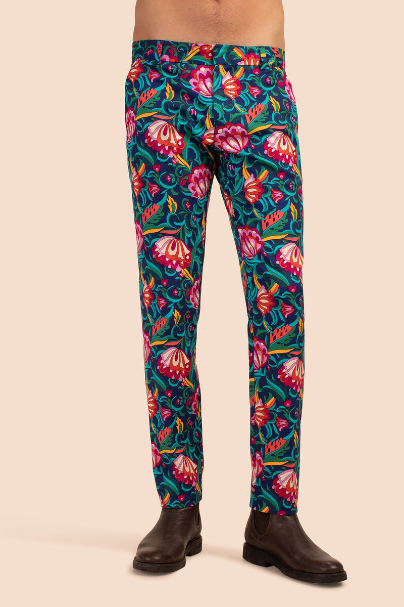 CLYDE SLIM TROUSER in BENGAL BLUE MULTI additional image 1