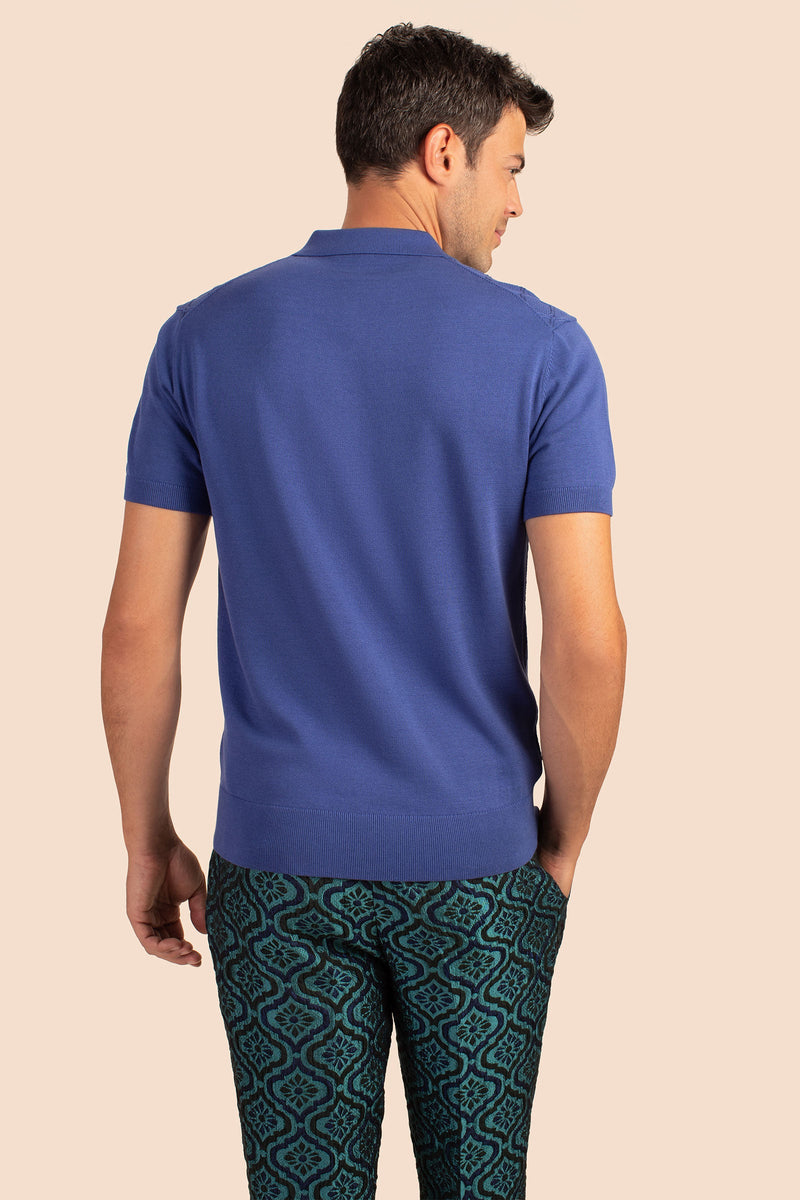 LUCAS SHORT SLEEVE POLO in BENGAL BLUE additional image 1