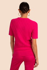 CORINE  SHORT SLEEVE PULLOVER in PINK PEPPERCORN additional image 1