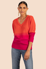 EVANGELINE V-NECK SWEATER in MULTI