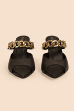 ALOHAS DAISY HEEL MULE WITH CHAIN in BLACK additional image 1