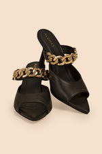 ALOHAS DAISY HEEL MULE WITH CHAIN in BLACK additional image 2