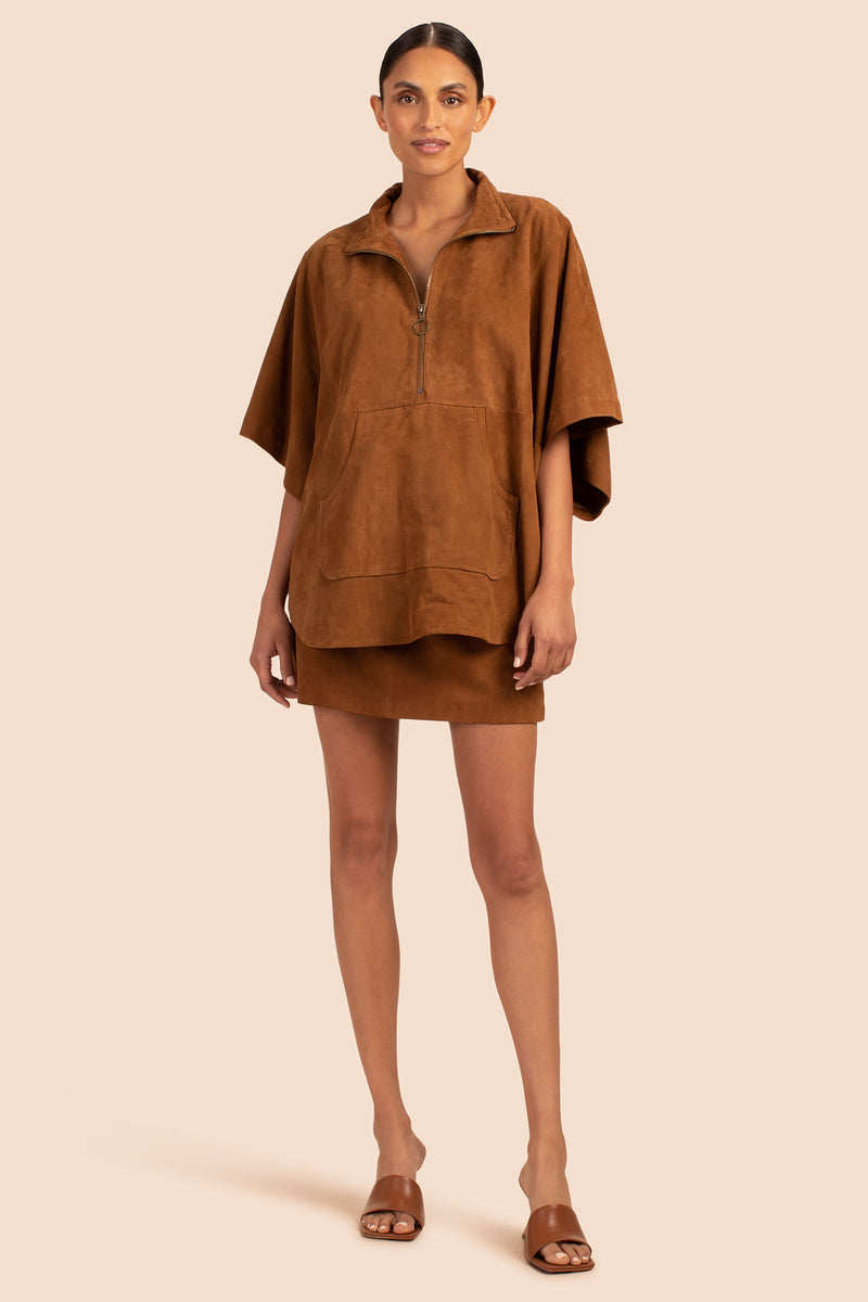 BODHI PONCHO in COGNAC BROWN additional image 3