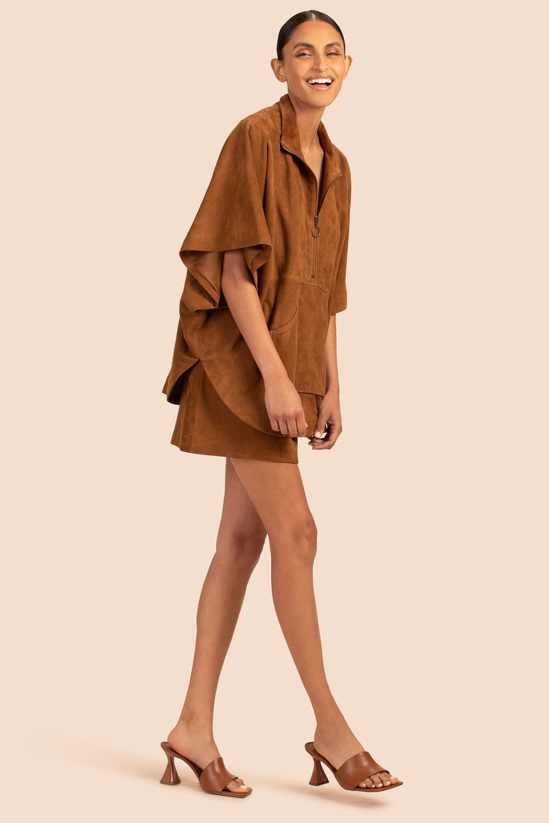 BODHI PONCHO in COGNAC BROWN additional image 4