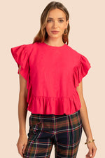 SIARA PONCHO TOP in DRAGONFRUIT additional image 1