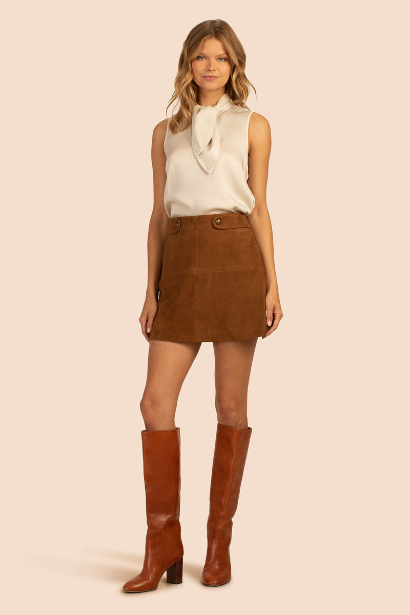 RIYA SKIRT in COGNAC BROWN additional image 4