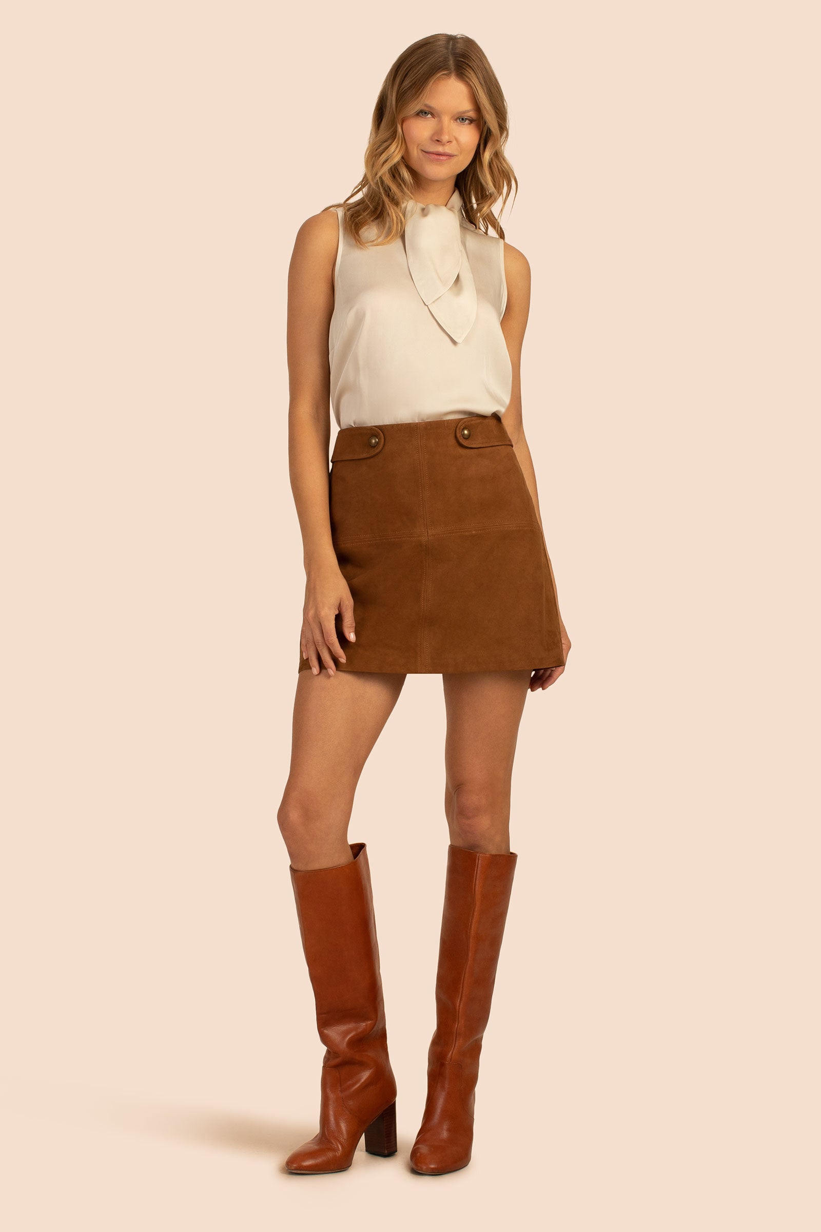 Leather Tab A-Line Skirt - Ready to Wear