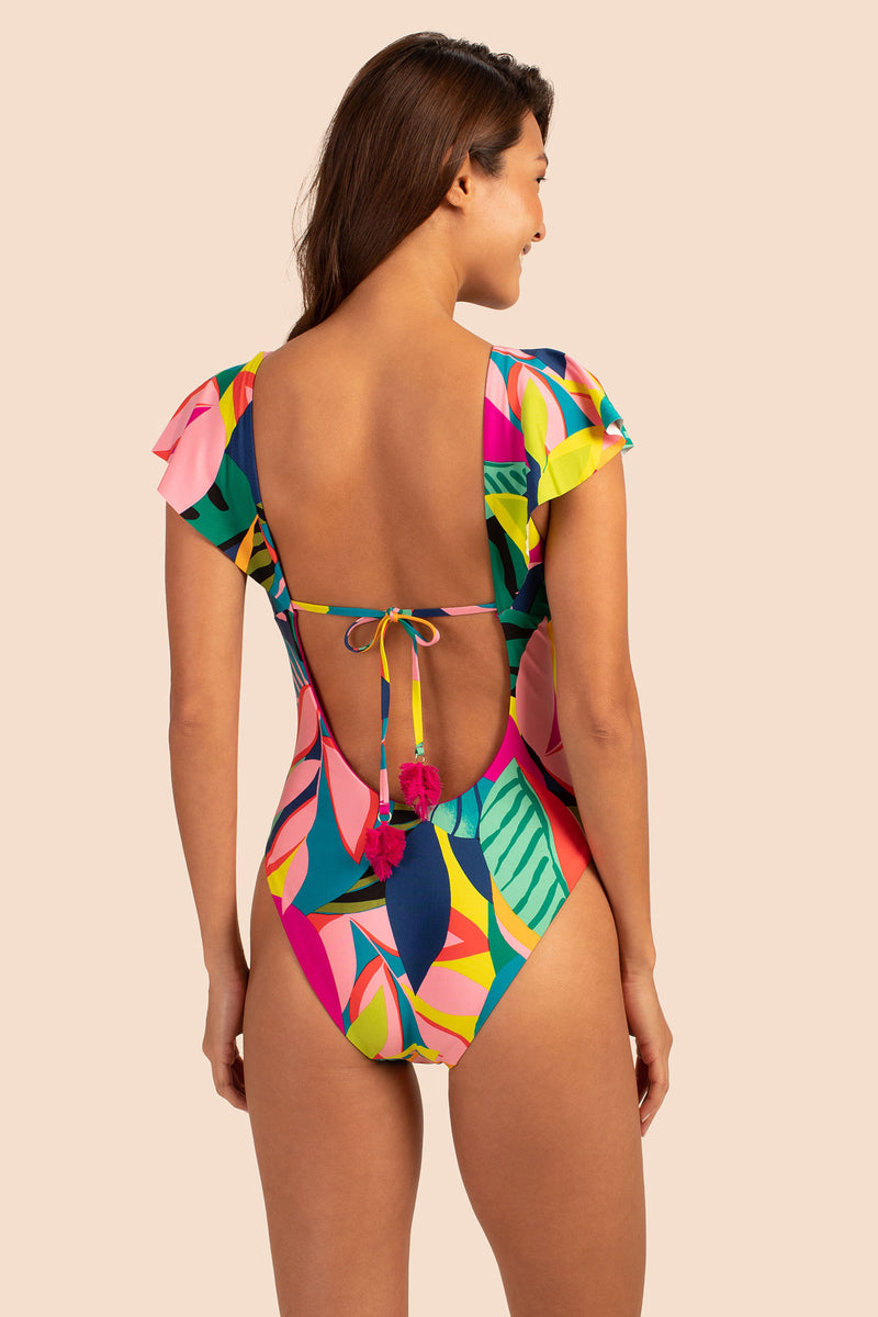 RAINFOREST FLUTTER SLEEVE MAILLOT in MULTI additional image 1