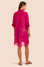 SICILY SCARF COLLAR SHIRTDRESS in PINK PEPPERCORN additional image 1
