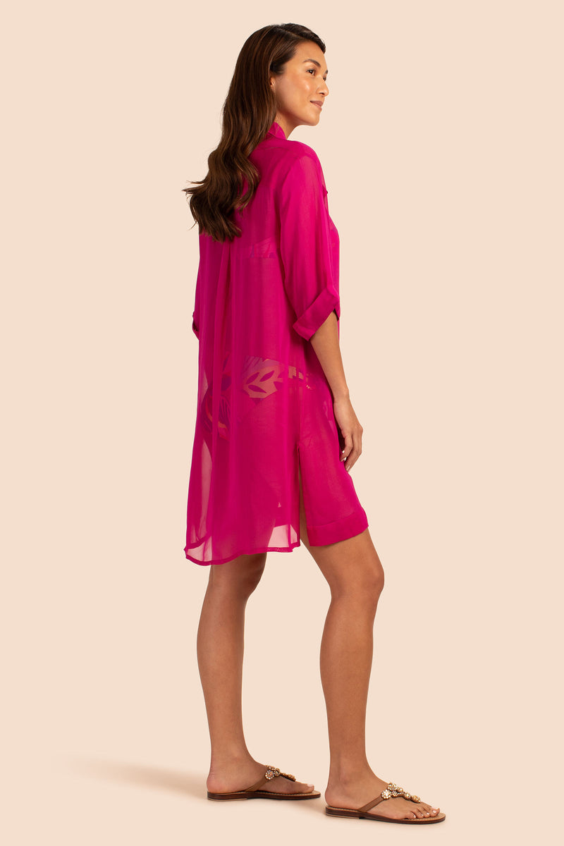 SICILY SCARF COLLAR SHIRTDRESS in PINK PEPPERCORN additional image 2