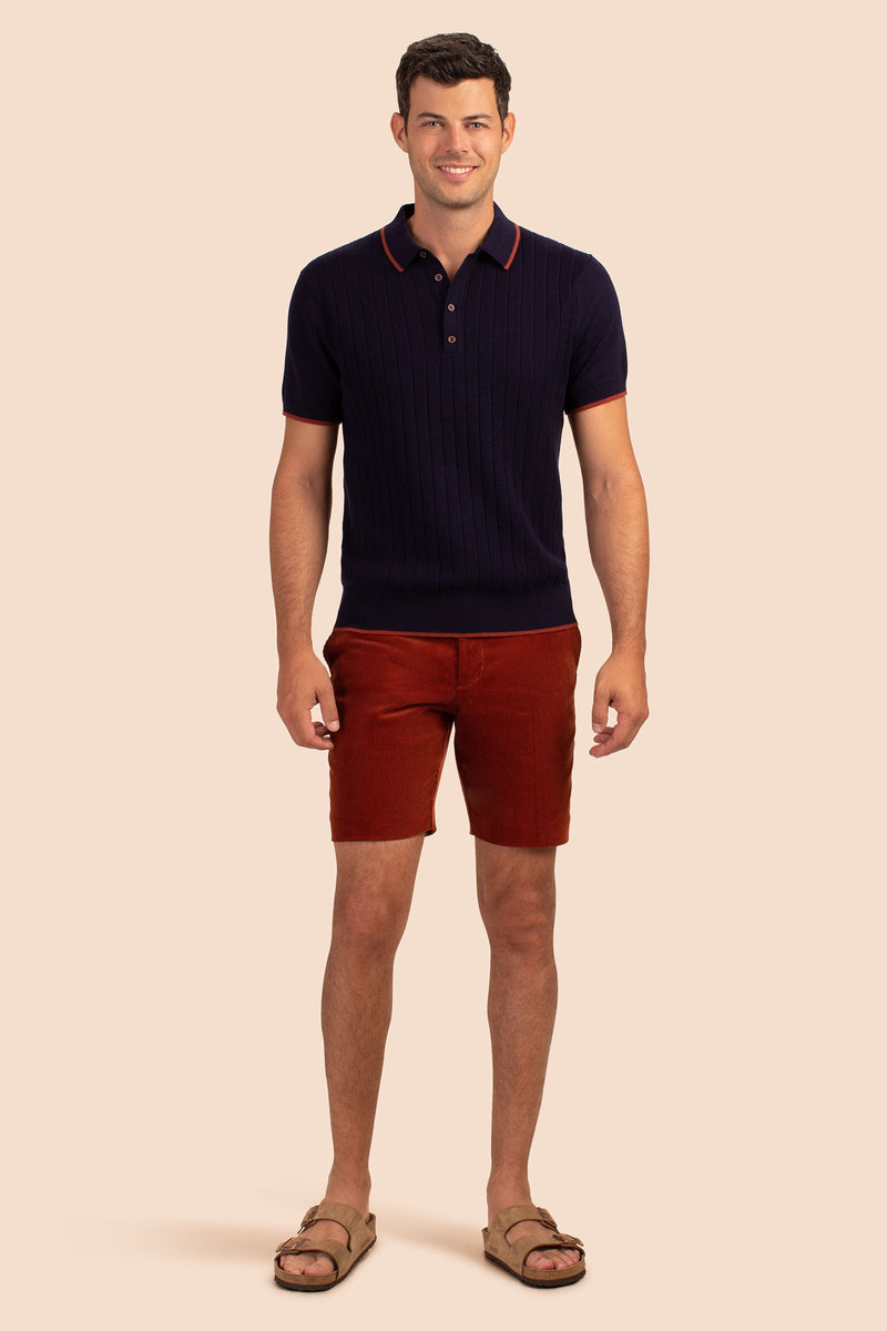 ALVAREZ SHORT SLEEVE POLO in INDIGO additional image 2