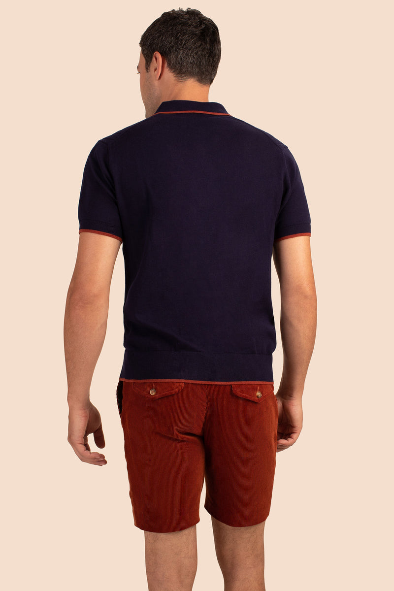 ALVAREZ SHORT SLEEVE POLO in INDIGO additional image 1