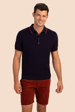 ALVAREZ SHORT SLEEVE POLO in INDIGO