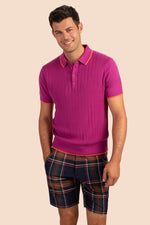 ALVAREZ SHORT SLEEVE POLO in PINK additional image 3