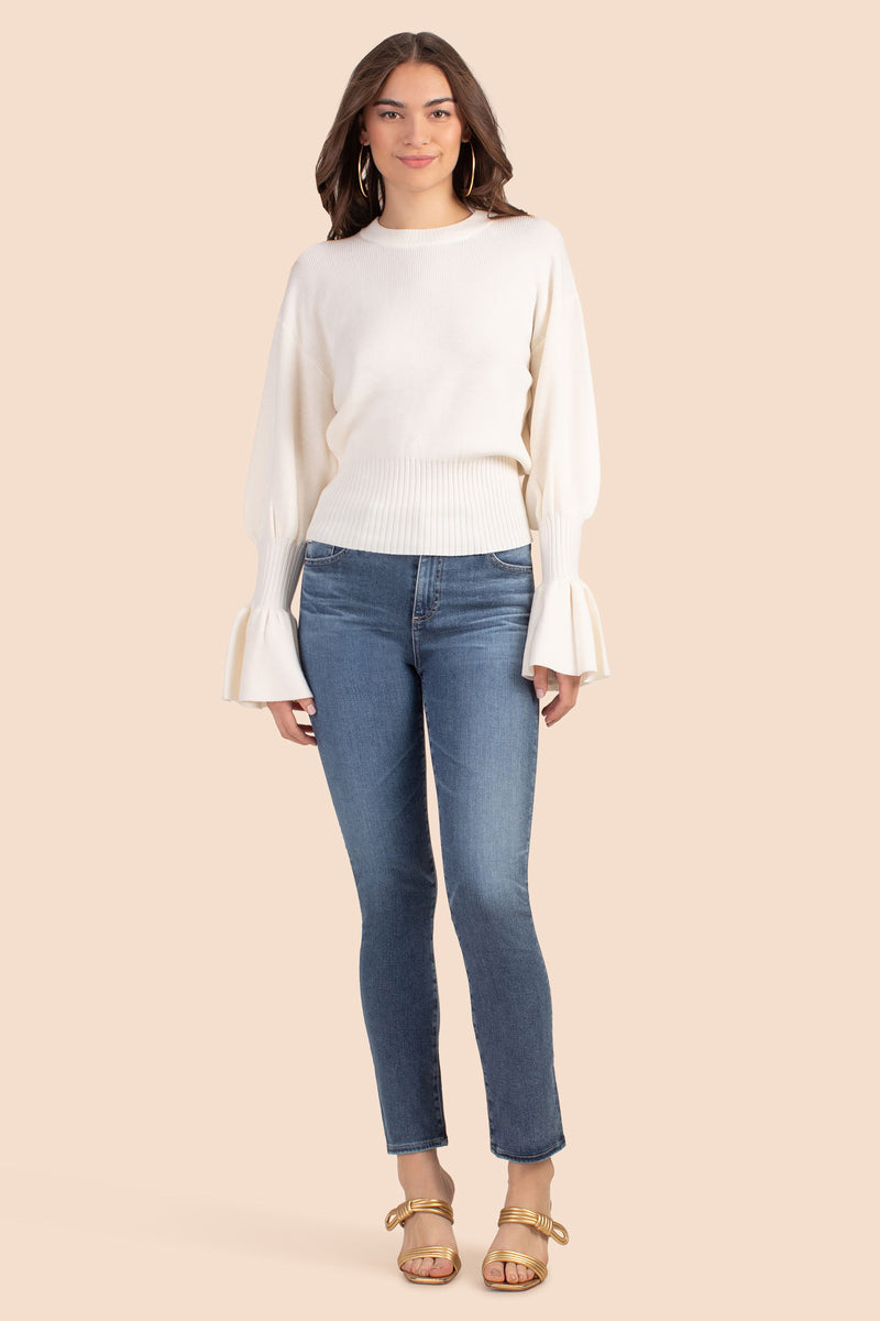 AG MEDIUM WASH MARI HIGH RISE CROP JEAN in BLUE additional image 2