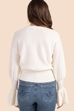 CHLOE RUFFLE PULLOVER in WHITEWASH additional image 2