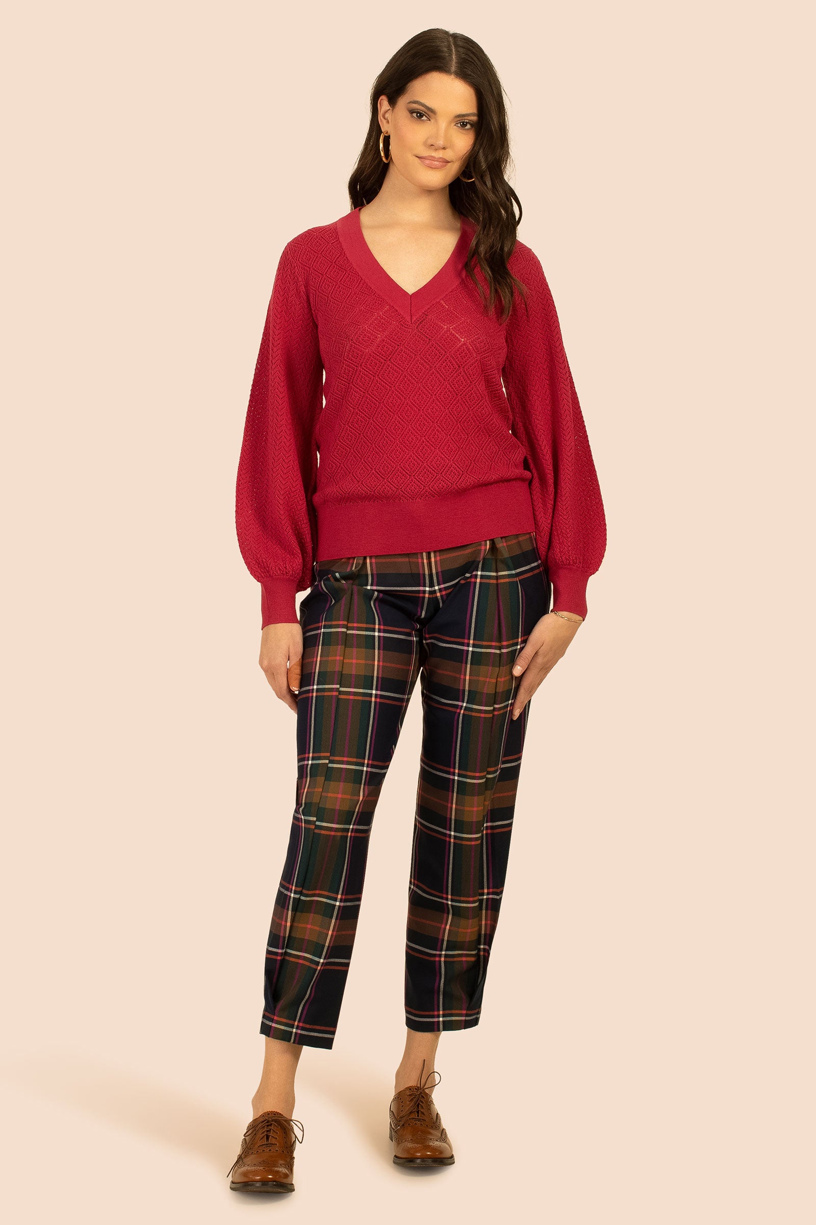 Women's Sweater | Evening Sun Long-Sleeve V-Neck Sweater | Trina Turk