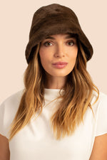 EUGENIA KIM CHARLIE FAUX FUR BUCKET HAT in CHOCOLATE BROWN