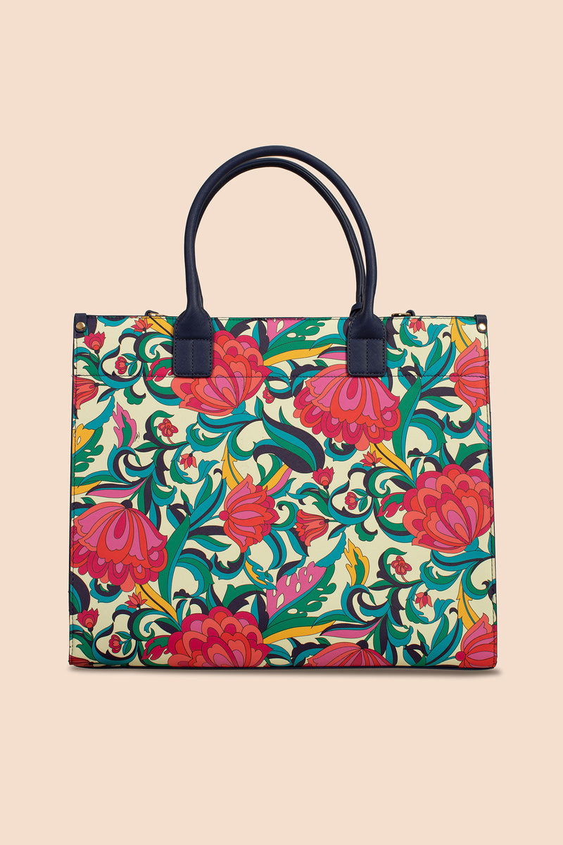 FESTIVAL FLORAL TOTE in PARCHMENT MULTI additional image 1