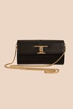 MOROCCO TWO TONE CLUTCH in BLACK