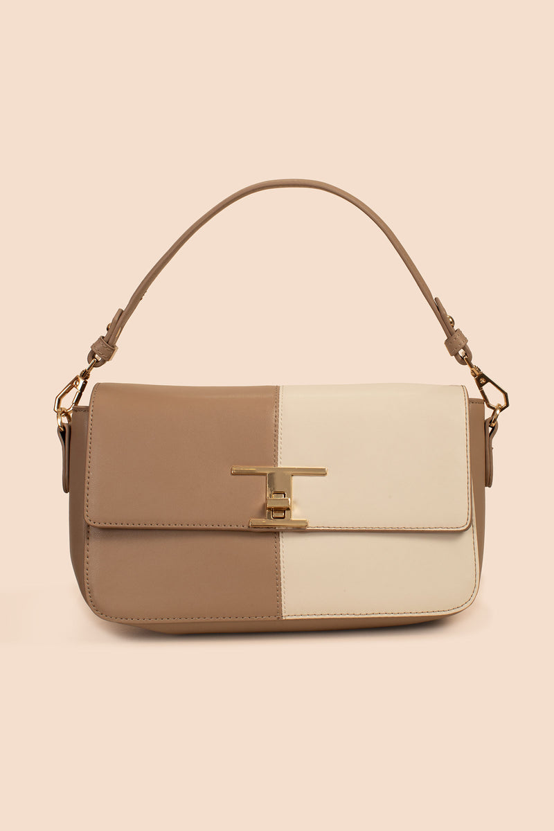 MOROCCO TWO TONE CROSSBODY in TAUPE NEUTRAL