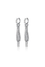 LUV AJ ROSSI CHAIN HUGGIE EARRING in SILVER GREY