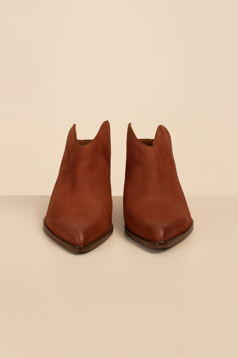 FANCY AFFAIR BOOTIE MULE in COGNAC BROWN additional image 3