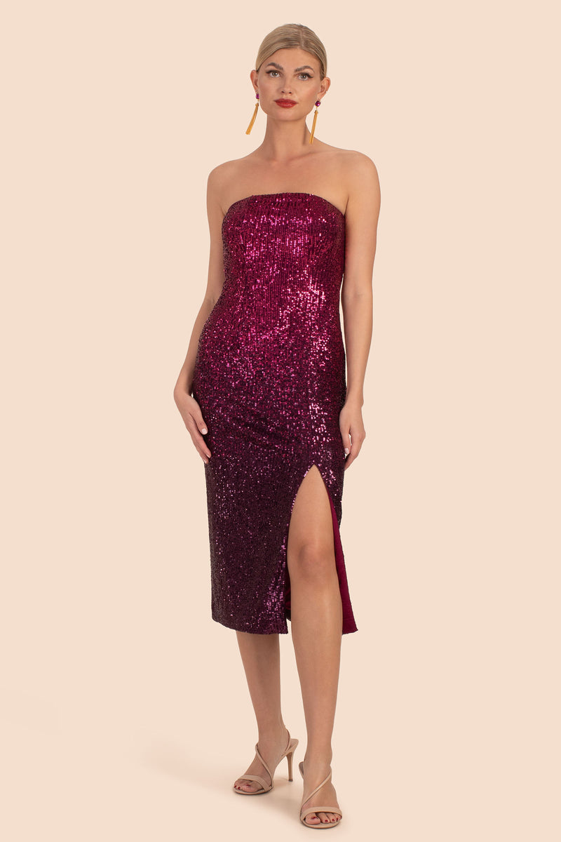 STELLA DRESS in FESTIVE FUCHSIA/PLUM additional image 8