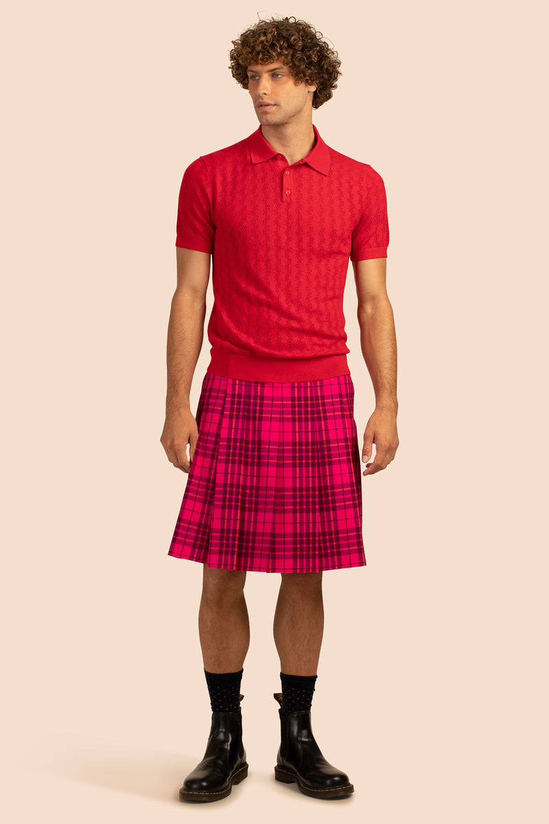 LIVINGSTON KILT in AURORA PINK MULTI additional image 5